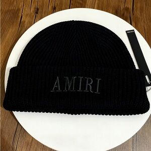 AMIRI Midnight Black Ribbed Beanie